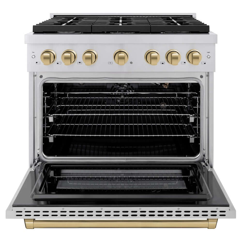 ZLINE Autograph Edition 36" 6 Burner Gas Range with Convection Gas Oven (SGRZ-36)