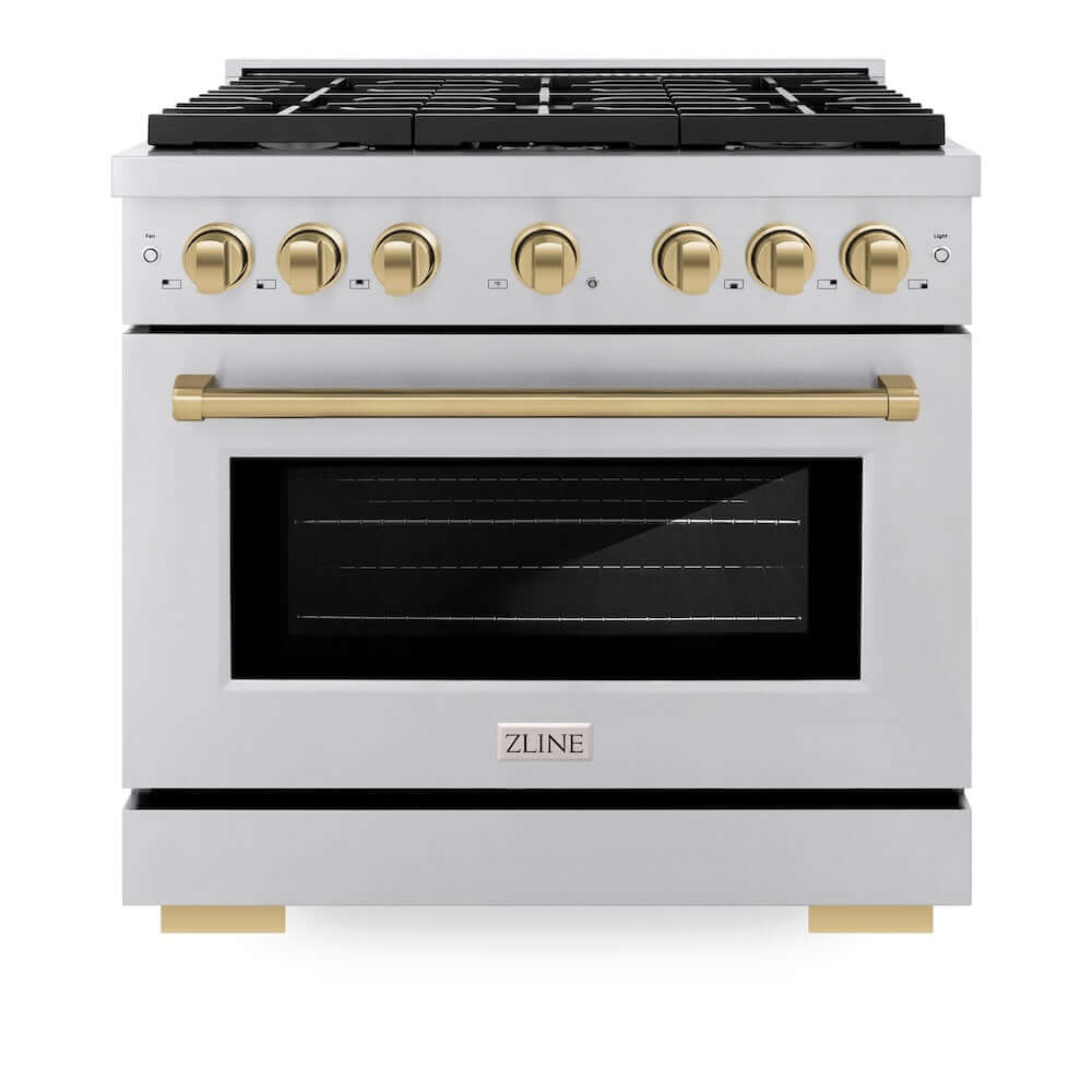 ZLINE Autograph Edition 36" 6 Burner Gas Range with Convection Gas Oven (SGRZ-36)