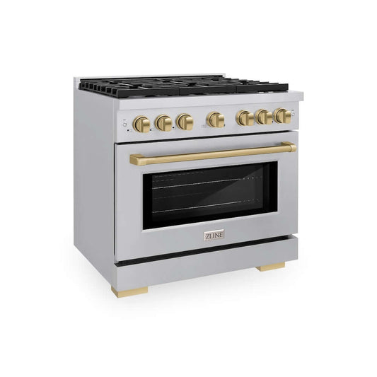ZLINE Autograph Edition 36" 6 Burner Gas Range with Convection Gas Oven (SGRZ-36)