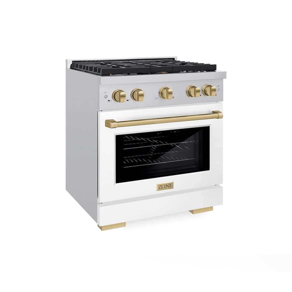 ZLINE Autograph Edition 30" 4 Burner Gas Range with Convection Gas Oven (SGRZ-30)