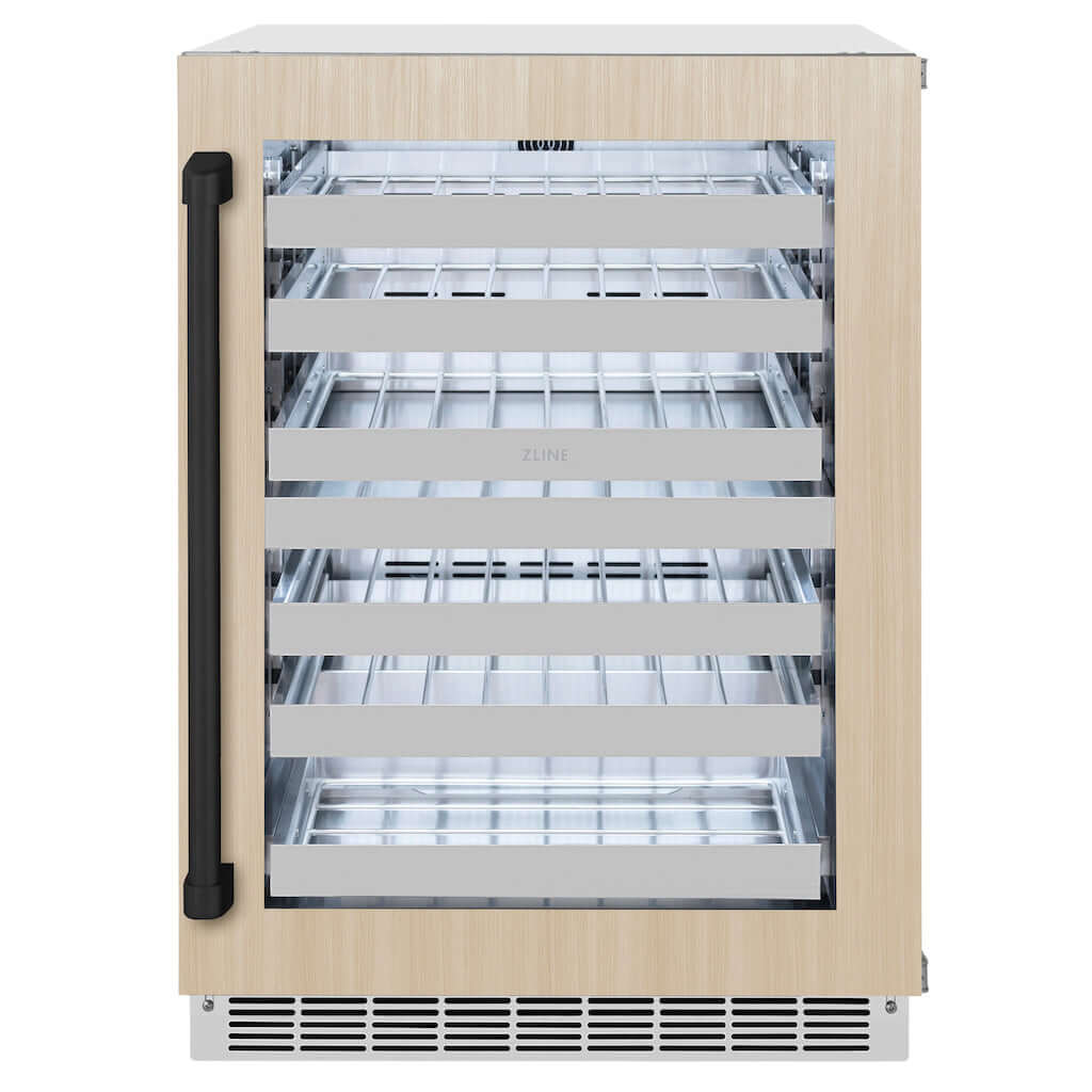 ZLINE 24 in. Touchstone Dual Zone 44 Bottle Wine Cooler With Panel Ready Glass Door (RWDPO-24)