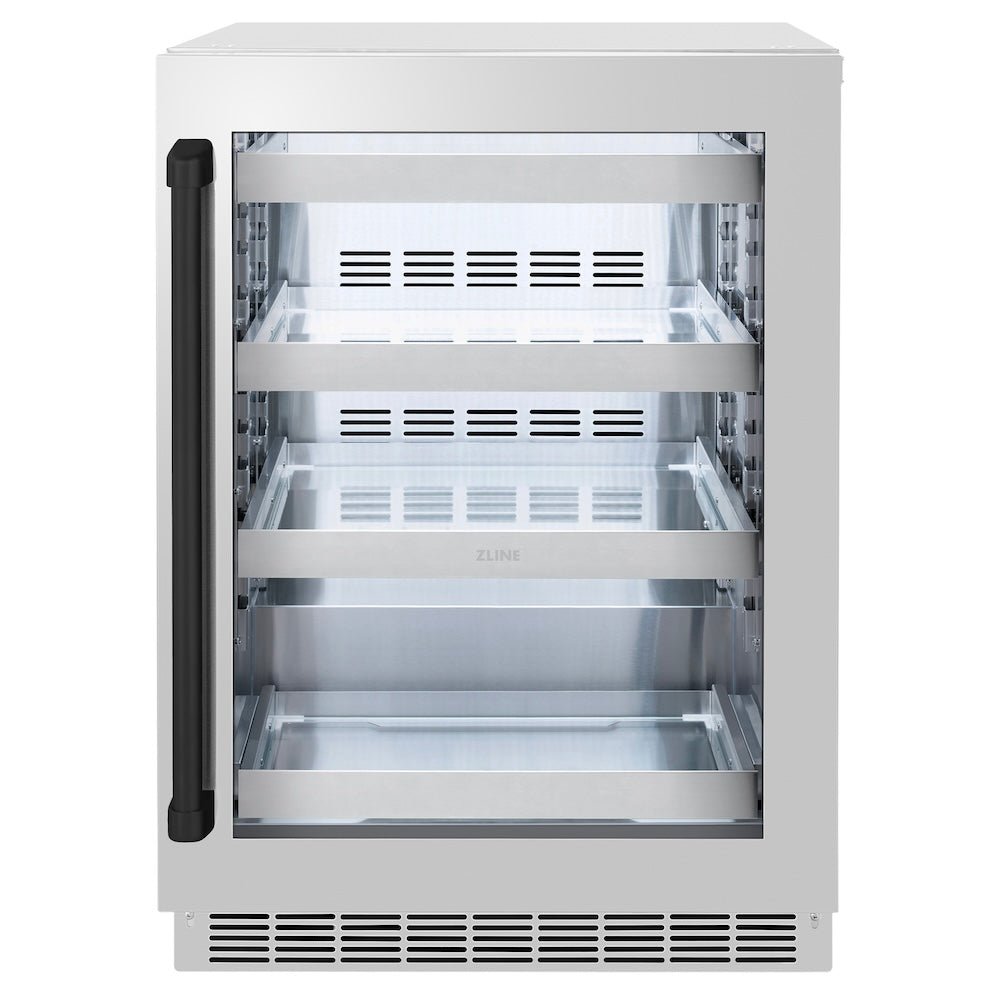 ZLINE 24 in. Touchstone 151 Can Beverage Fridge With Stainless Steel Glass Door (RBSO-GS-24)