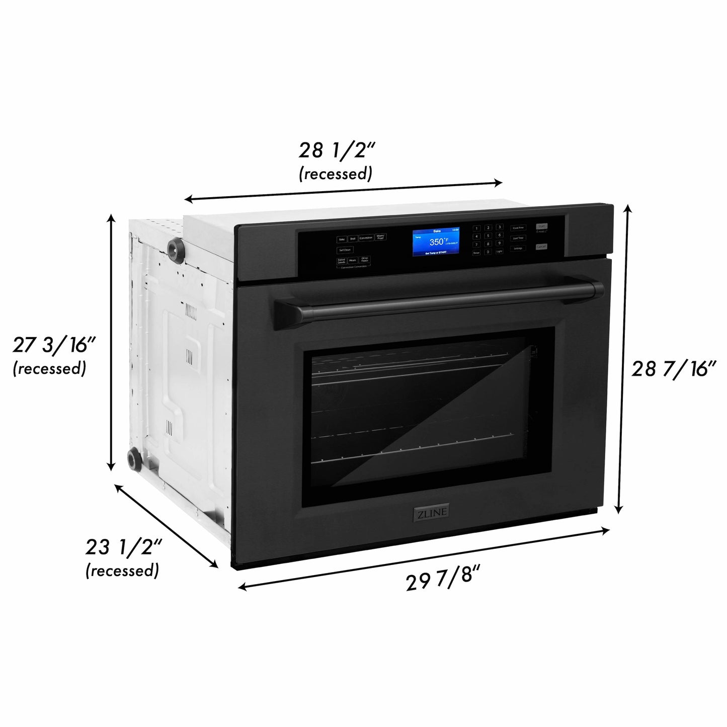 ZLINE 30" Professional Single Wall Oven with Self Clean and True Convection in Stainless Steel (AWS-30)