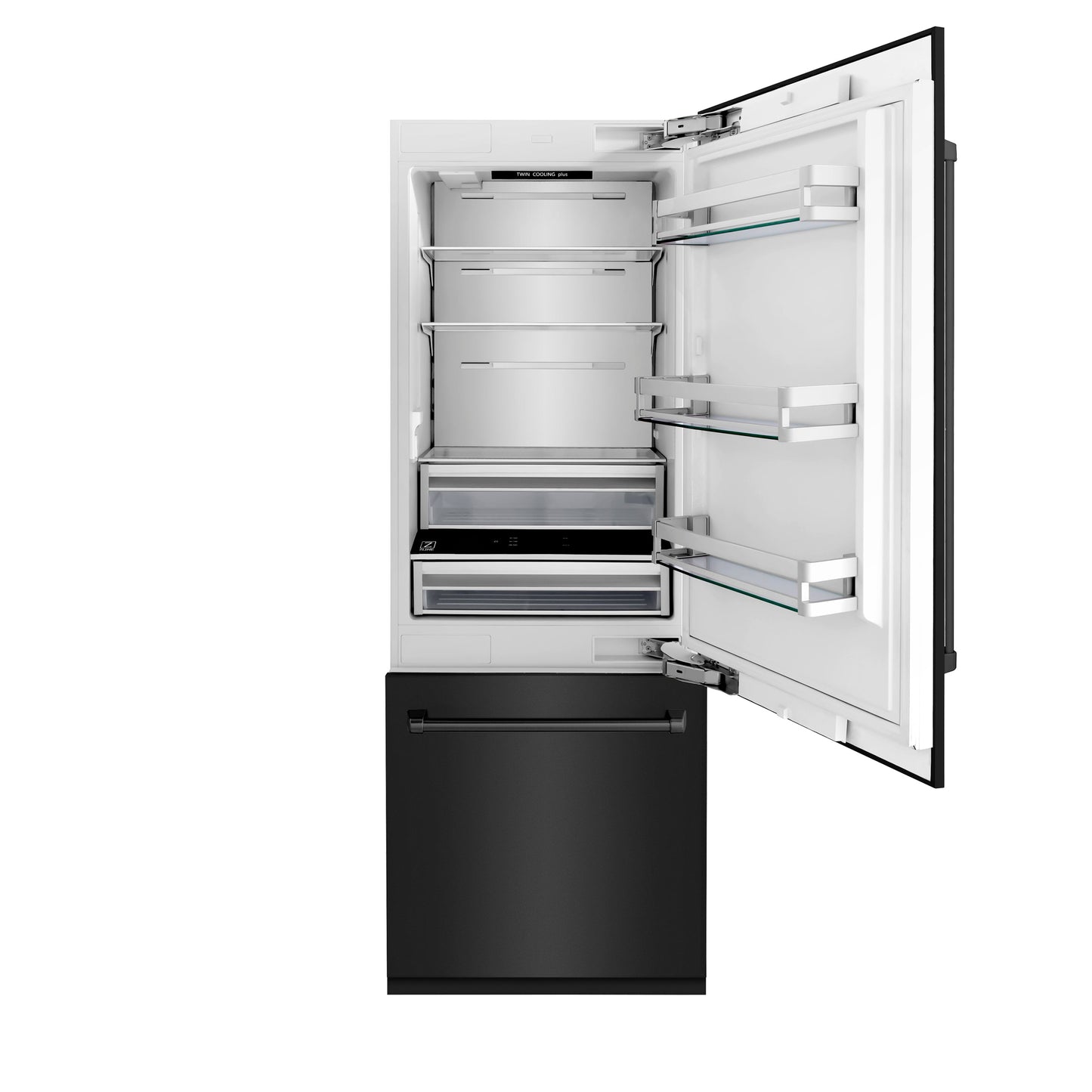 ZLINE 30" 16.1 cu. ft. Built-In Refrigerator with Internal Water and Ice Dispenser in Black Stainless Steel, RBIV-BS-30