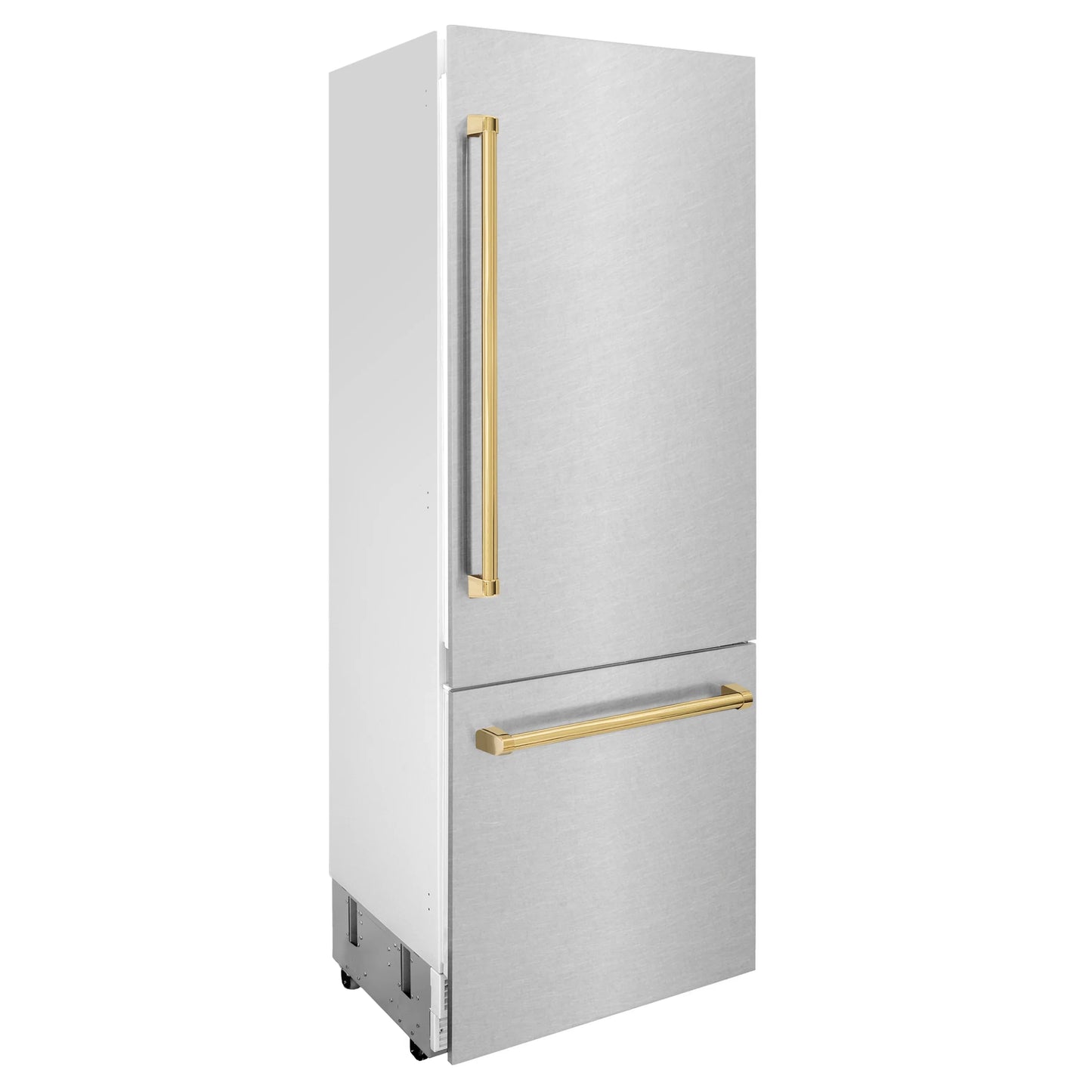 ZLINE 30" Autograph Built-In Refrigerator with Internal Water and Ice Dispenser in with Gold Accents