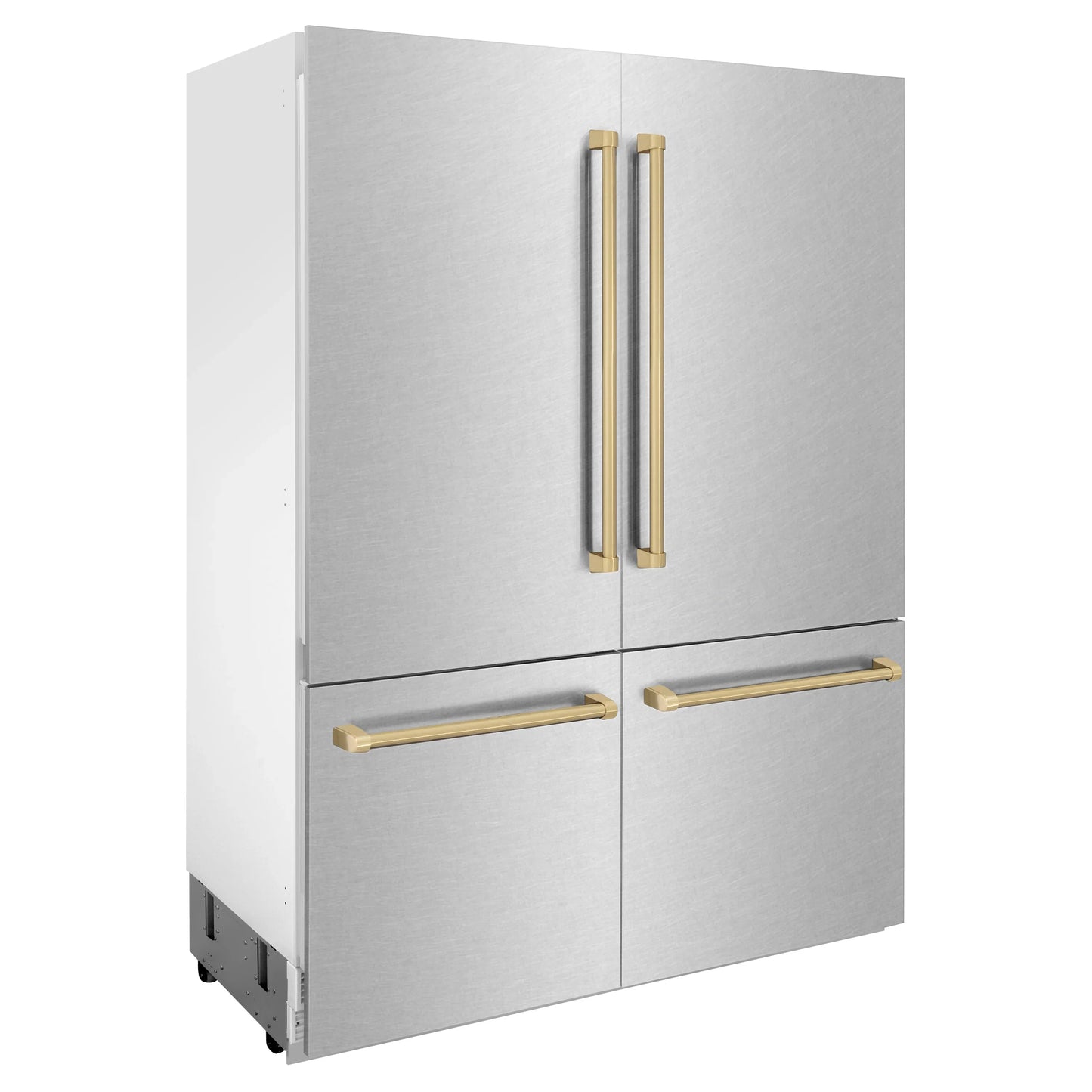 ZLINE 60" Autograph Refrigerator with Internal Water & Ice Dispenser in Fingerprint Resistant Stainless Steel with Bronze Accents