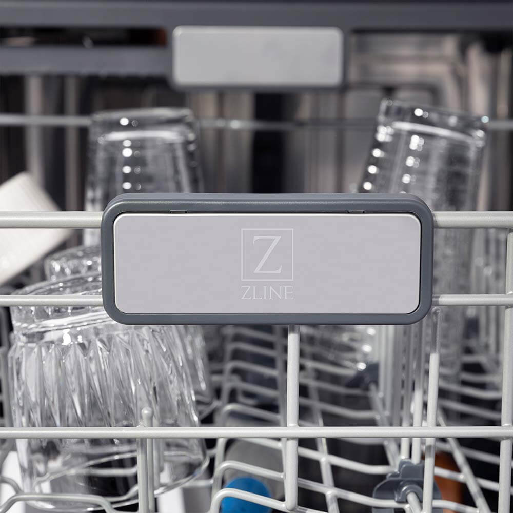 ZLINE 24 in. Panel-Included Monument Series 3rd Rack Top Touch Control Dishwasher with Copper Door, 45dBa (DWMT-C-24)