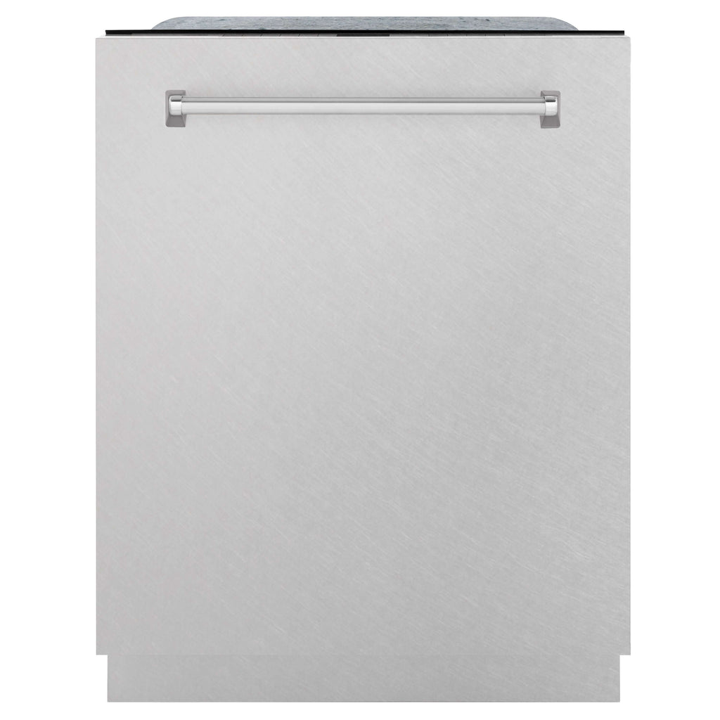 ZLINE 24 in. Panel-Included Monument Series 3rd Rack Top Touch Control Dishwasher with Fingerprint Resistant Stainless Steel Door, 45dBa (DWMT-SN-24)