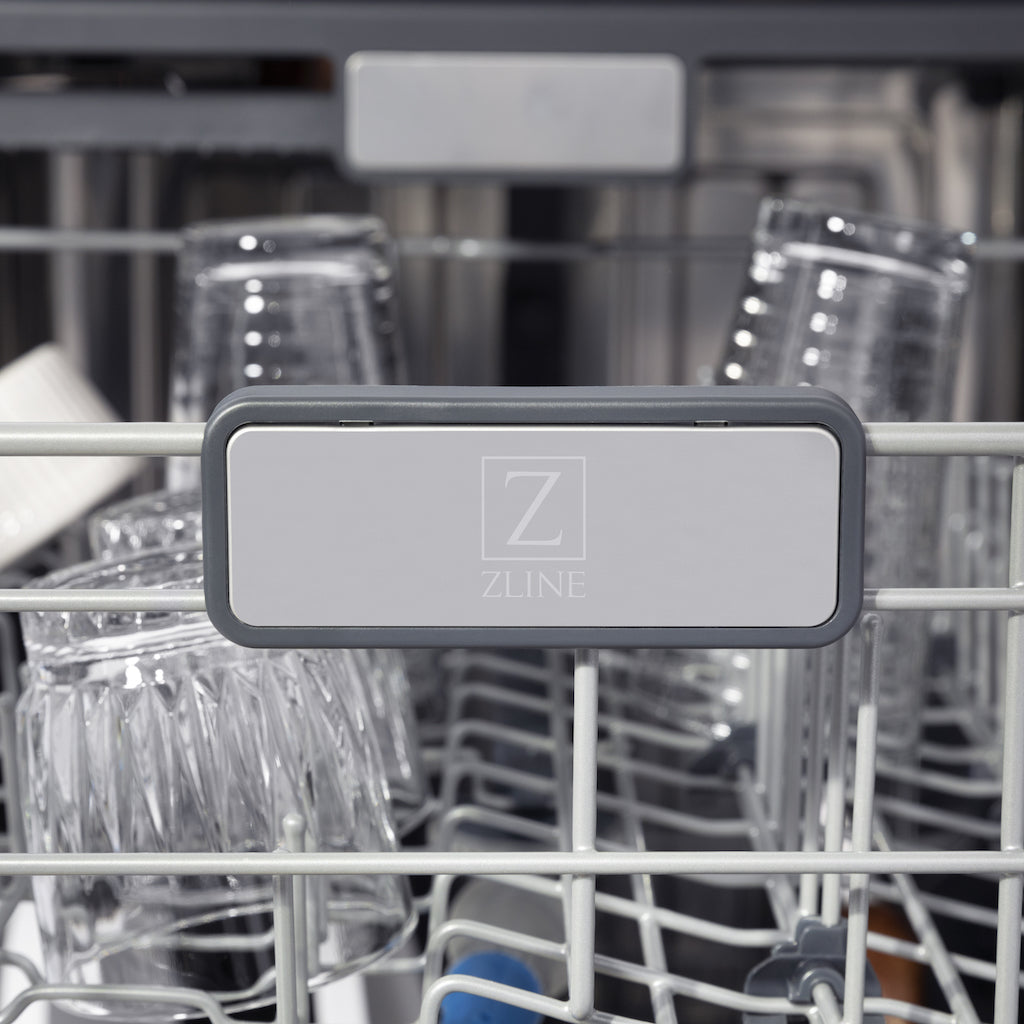 ZLINE 24 in. Panel-Included Monument Series 3rd Rack Top Touch Control Dishwasher with Stainless Steel Door, 45dBa (DWMT-304-24)