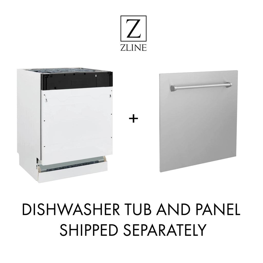ZLINE Autograph Edition 18” Compact 3rd Rack Top Control Dishwasher in Stainless Steel with Matte Black Handle, 51dBa (DWVZ-304-18-MB)