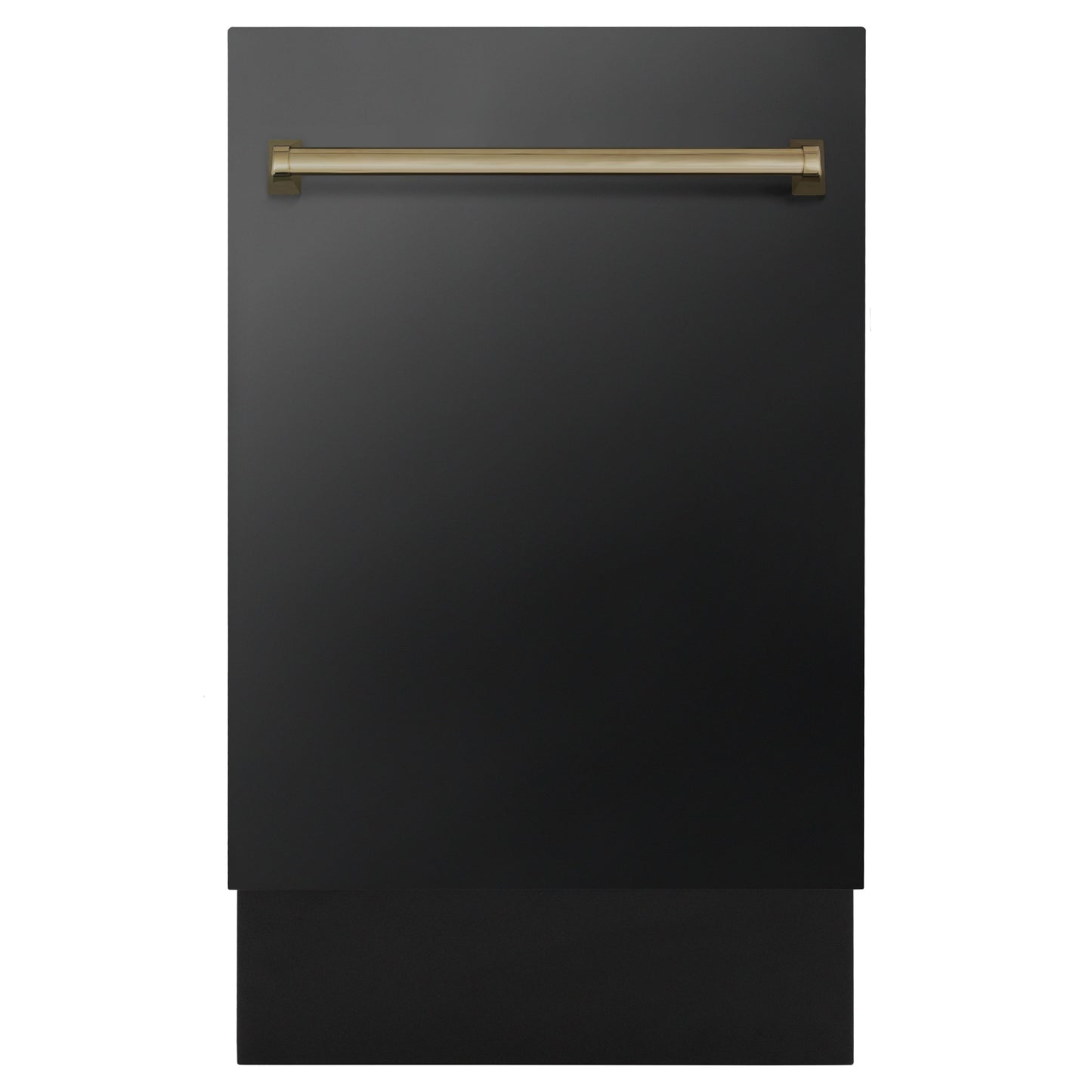 ZLINE Autograph Edition 18” Compact 3rd Rack Top Control Dishwasher in Black Stainless Steel with Champagne Bronze Accent Handle, 51dBa (DWVZ-BS-18-CB)