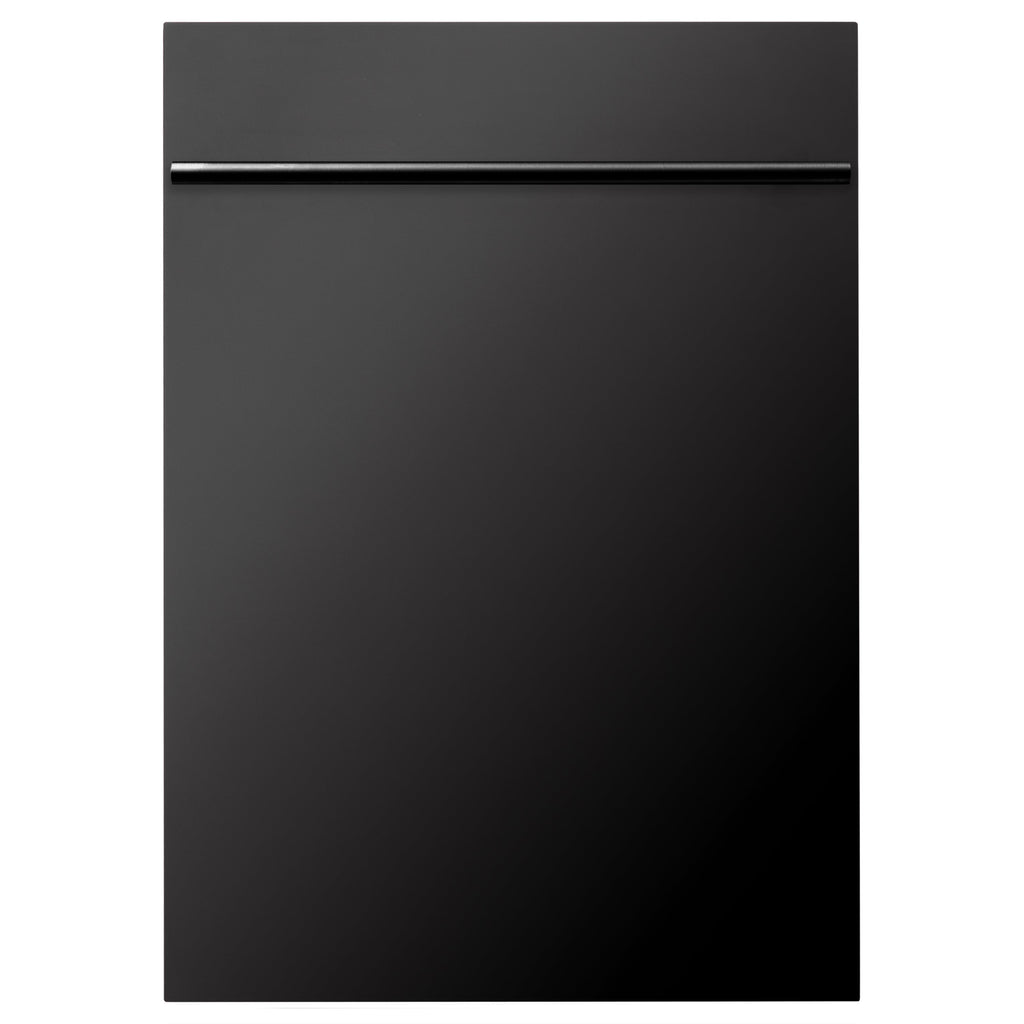 ZLINE 18 in. Compact Top Control Dishwasher with Black Stainless Steel Panel and Modern Style Handle, 52 dBa (DW-BS-H-18)