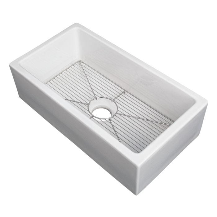 ZLINE Turin Farmhouse Reversible Fireclay Sink in White Gloss (FRC5117-WH-30)