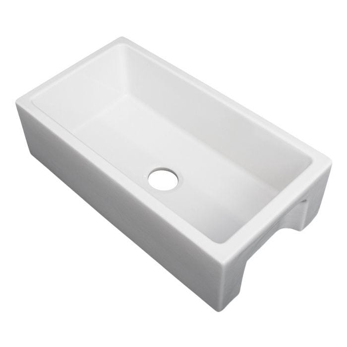 ZLINE Venice Farmhouse Reversible Fireclay Sink in White Gloss (FRC5119-WH-30)