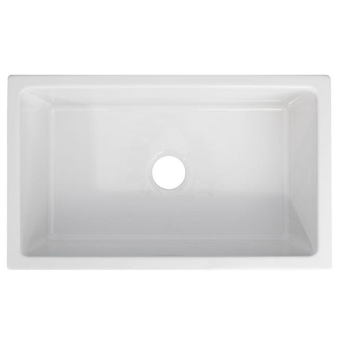 ZLINE Venice Farmhouse Reversible Fireclay Sink in White Gloss (FRC5119-WH-30)