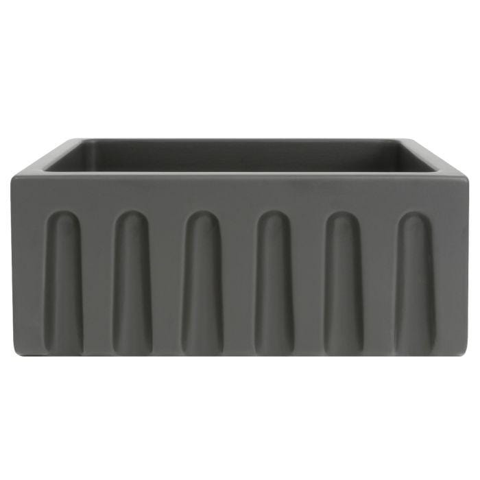 ZLINE Venice Farmhouse Reversible Fireclay Sink in Charcoal (FRC5120-CL-24)