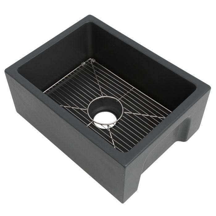 ZLINE Venice Farmhouse Reversible Fireclay Sink in Charcoal (FRC5120-CL-24)