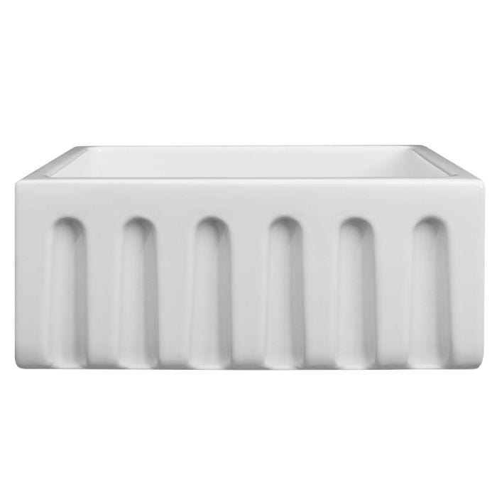 ZLINE Venice Farmhouse Reversible Fireclay Sink in White Gloss (FRC5120-WH-24)