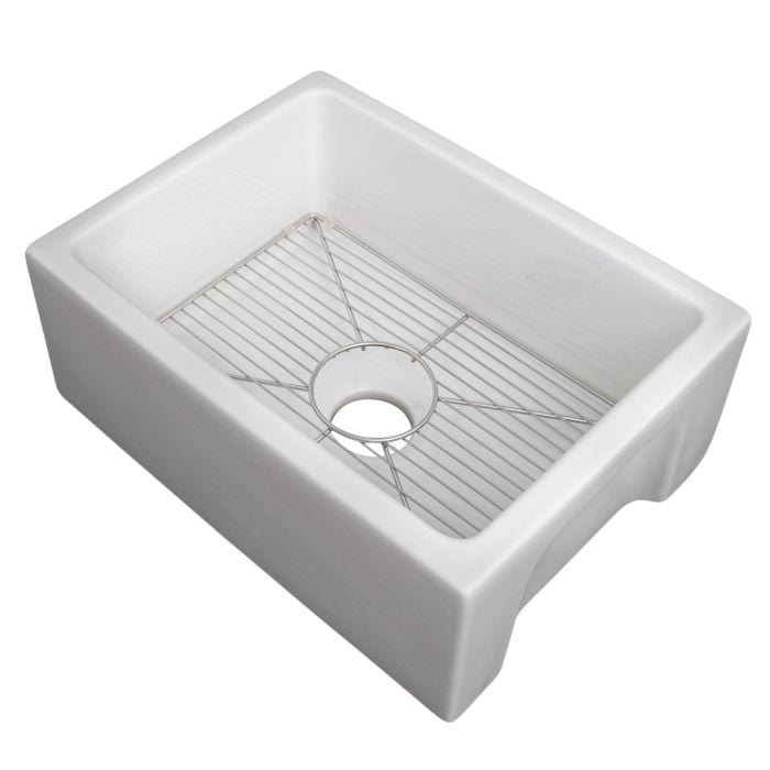 ZLINE Venice Farmhouse Reversible Fireclay Sink in White Gloss (FRC5120-WH-24)