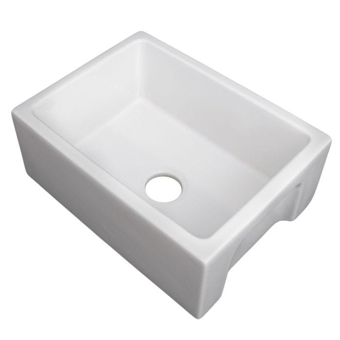 ZLINE Venice Farmhouse Reversible Fireclay Sink in White Gloss (FRC5120-WH-24)