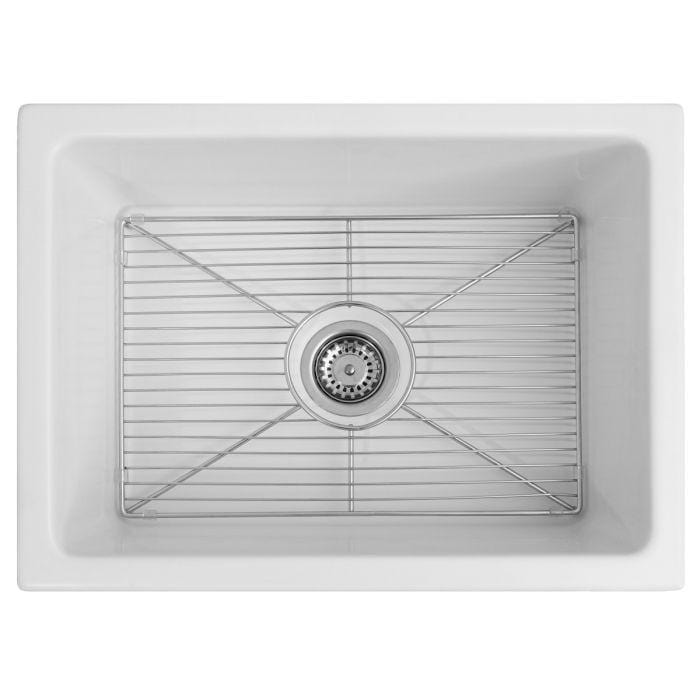 ZLINE Venice Farmhouse Reversible Fireclay Sink in White Matte (FRC5120-WM-24)