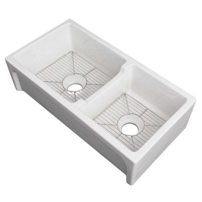 ZLINE Palermo Farmhouse Reversible Fireclay Sink in White Gloss (FRC5121-WH-36)