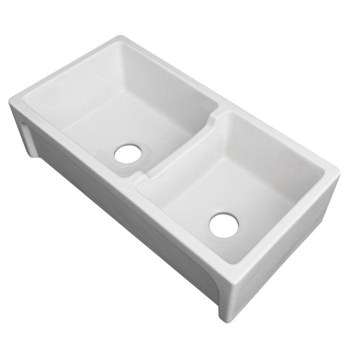 ZLINE Palermo Farmhouse Reversible Fireclay Sink in White Gloss (FRC5121-WH-36)