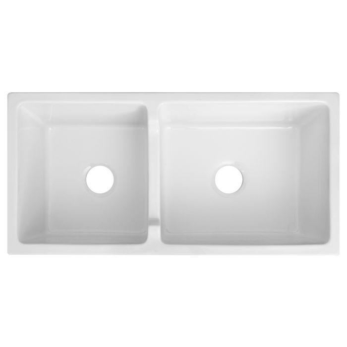 ZLINE Palermo Farmhouse Reversible Fireclay Sink in White Gloss (FRC5121-WH-36)