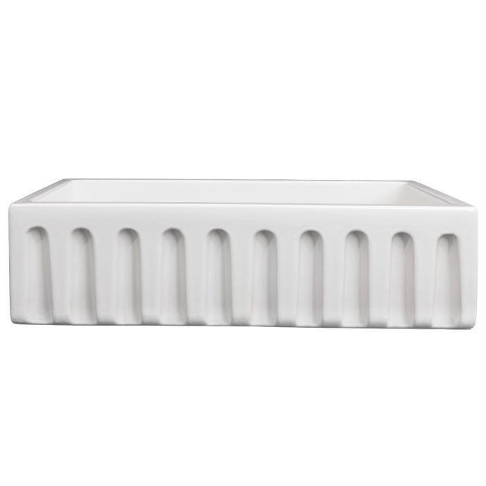 ZLINE Venice Farmhouse Reversible Fireclay Sink in White Gloss (FRC5122-WH-36)