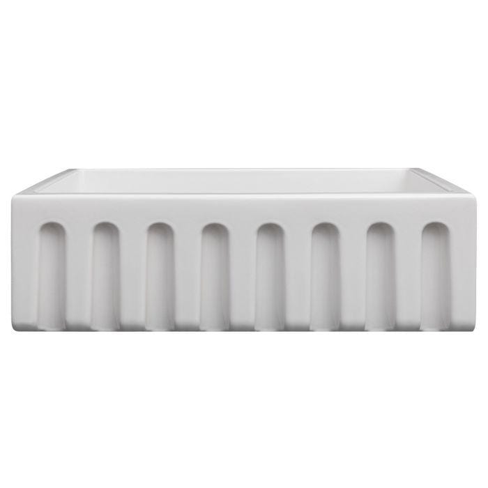 ZLINE Venice Farmhouse Reversible Fireclay Sink in White Gloss (FRC5131-WH-33)