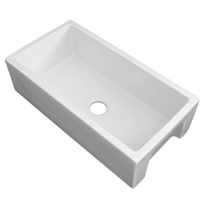 ZLINE Venice Farmhouse Reversible Fireclay Sink in White Gloss (FRC5131-WH-33)