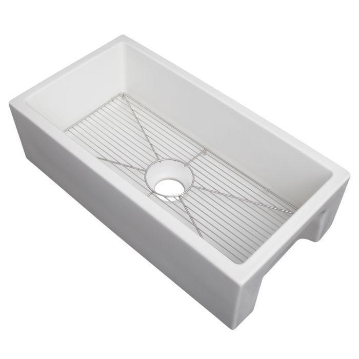 ZLINE Venice Farmhouse Reversible Fireclay Sink in White Matte (FRC5131-WM-33)