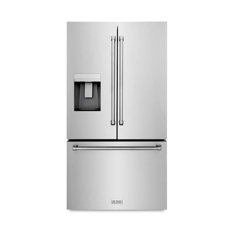 ZLINE 36" Standard-Depth French Door External Water Dispenser Refrigerator with Dual Ice Maker in Fingerprint Resistant Stainless Steel (RSM-W-36)