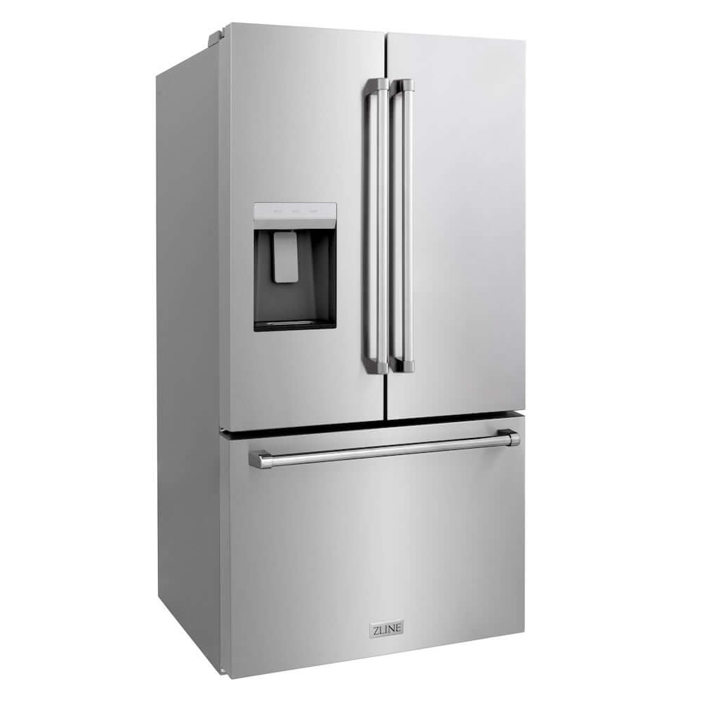 ZLINE 36" Standard-Depth French Door External Water Dispenser Refrigerator with Dual Ice Maker in Fingerprint Resistant Stainless Steel (RSM-W-36)