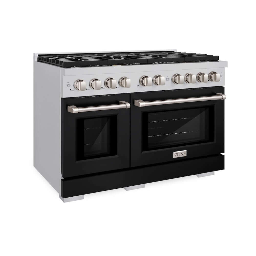 ZLINE 48 in. 6.7 cu. ft. 8 Burner Double Oven Gas Range in Stainless Steel (SGR48)