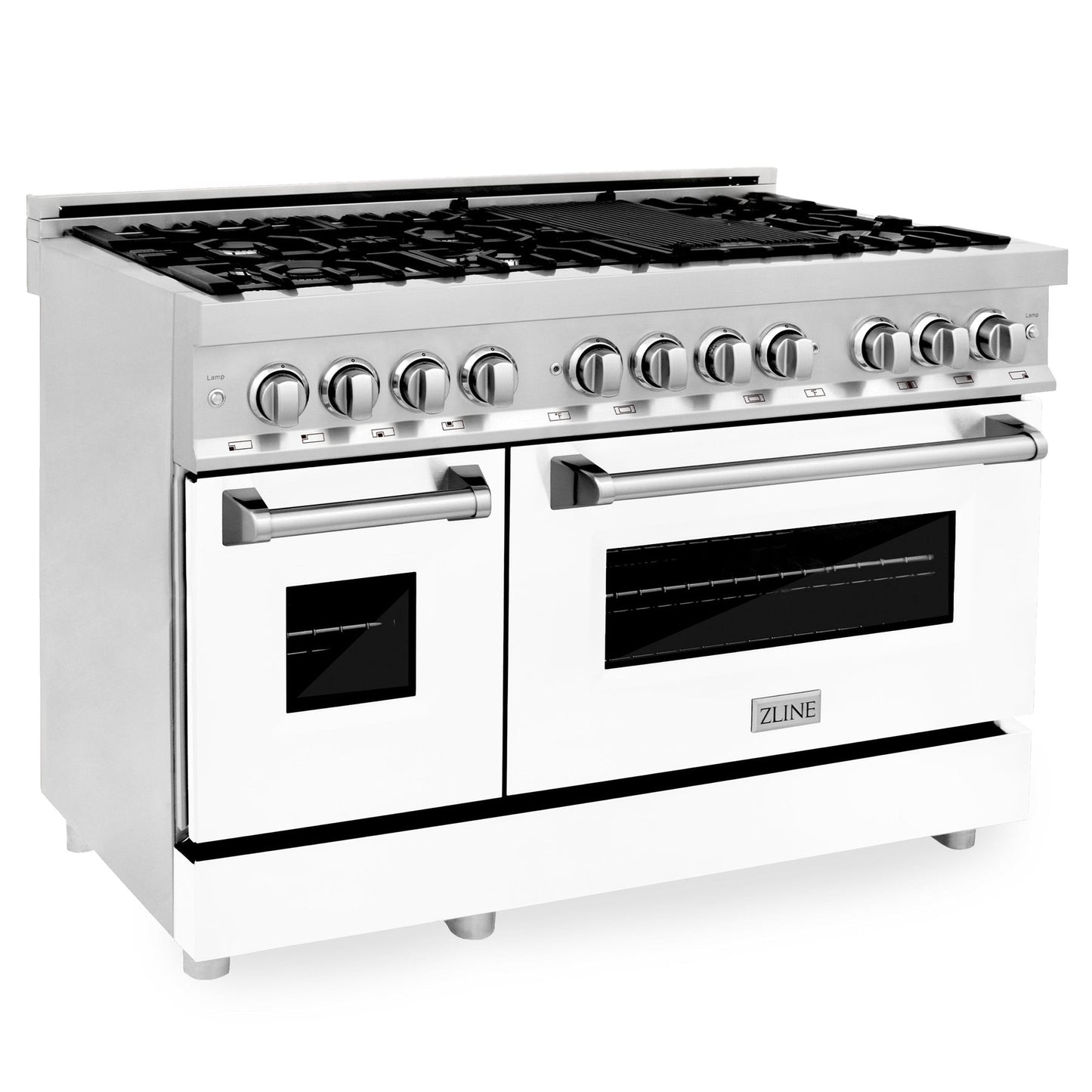 ZLINE 48" Dual Fuel Range with Gas Stove and Electric Oven in Stainless Steel (RA-48)