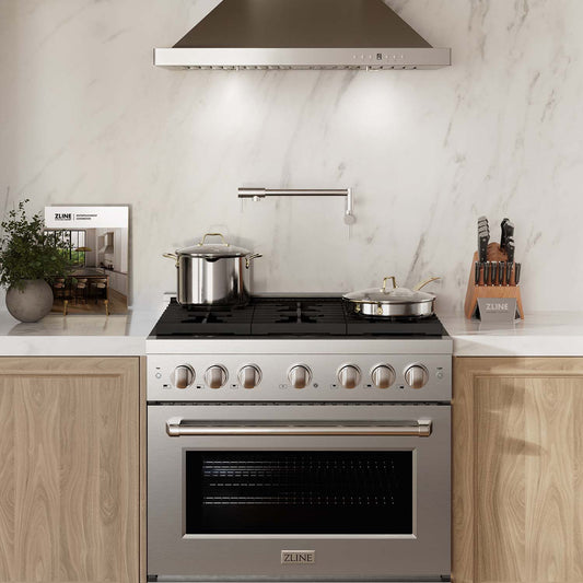 ZLINE 36" Gas Range with Convection Gas Oven in Stainless Steel (SGR36)