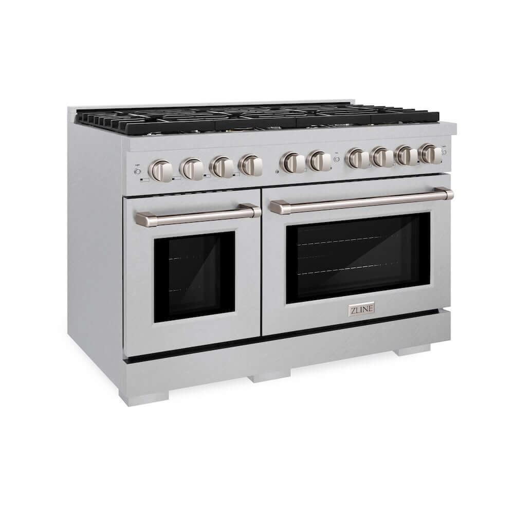 ZLINE 48 in. 6.7 cu. ft. 8 Burner Double Oven Gas Range in Stainless Steel (SGR48)