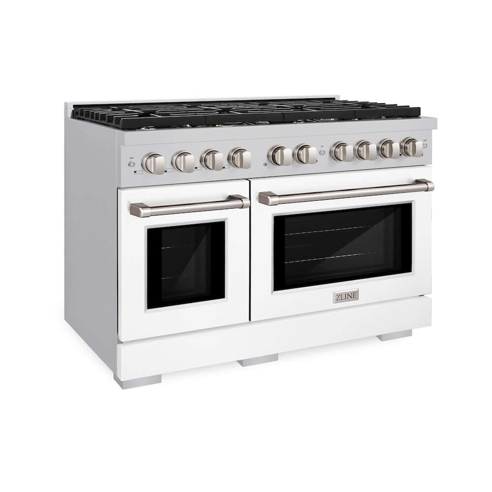 ZLINE 48 in. 6.7 cu. ft. 8 Burner Double Oven Gas Range in Stainless Steel (SGR48)