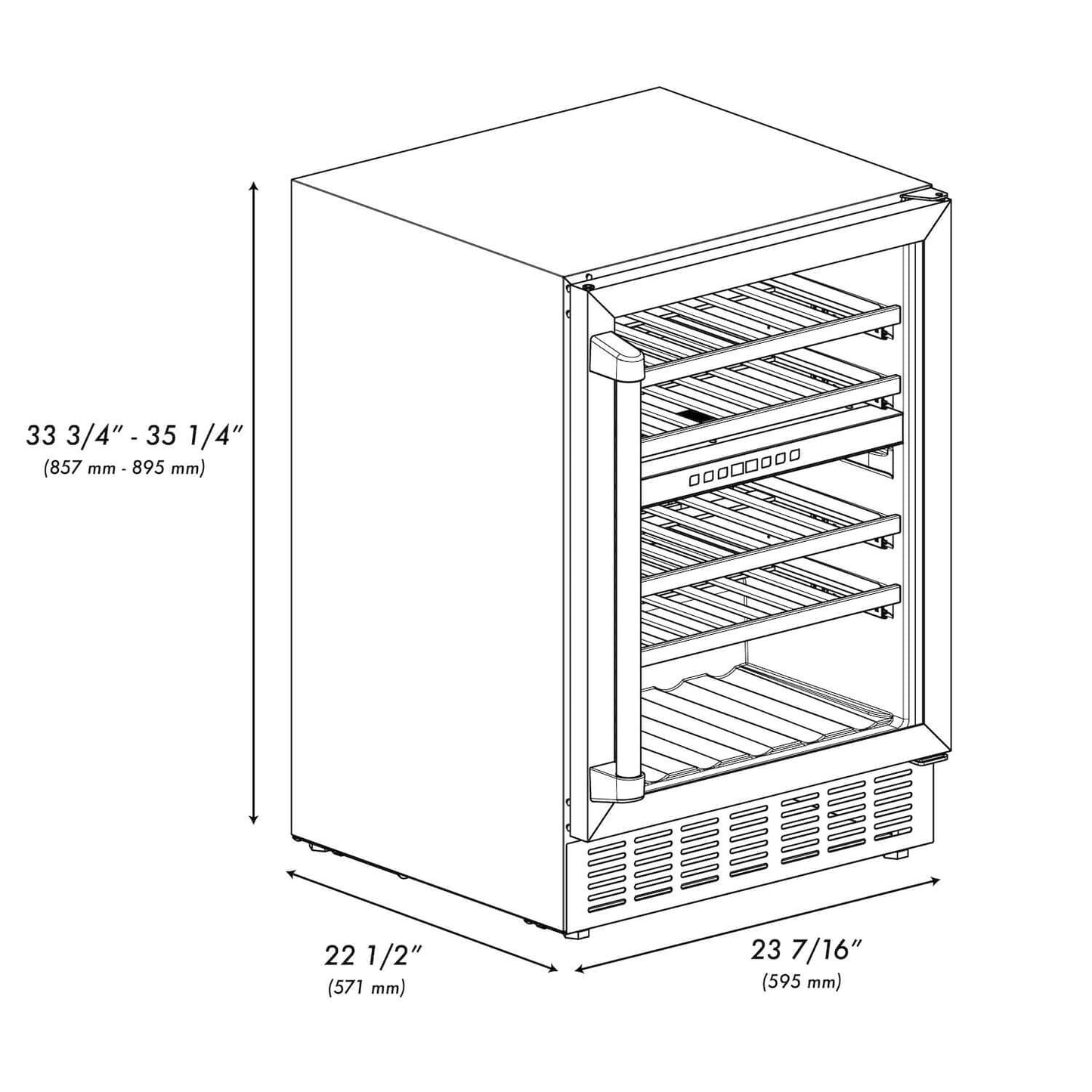 ZLINE 24" Monument Dual Zone 44-Bottle Wine Cooler in Stainless Steel