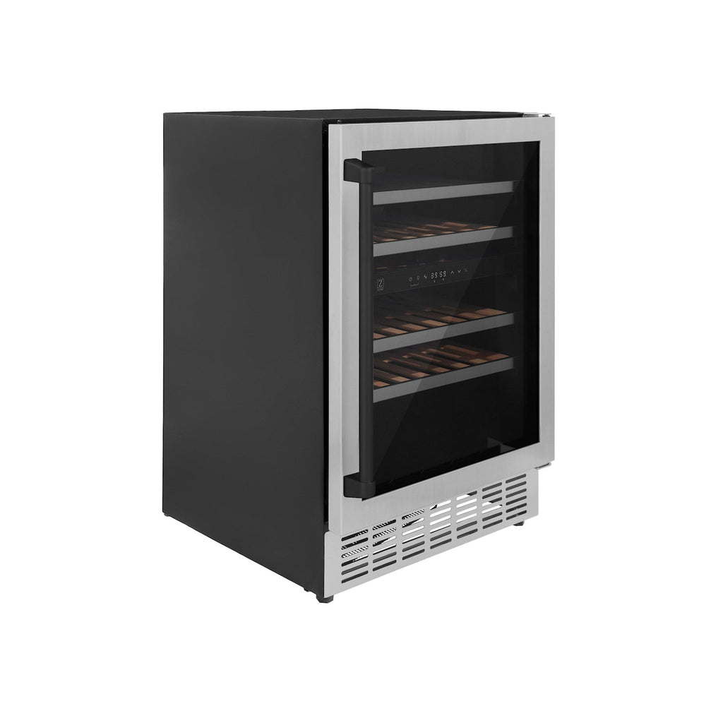 ZLINE Autograph Edition Kitchen Package with 24 in. Wine Cooler and 24 in. Beverage Fridge with Matte Black Accents (2AKP-RBV-RWV-MB)