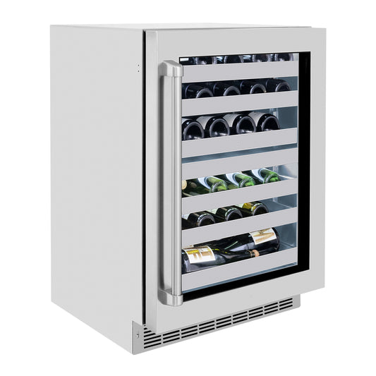 ZLINE 24" Touchstone Dual Zone 44 Bottle Wine Cooler with Stainless Steel Glass Door, RWDO-GS-24