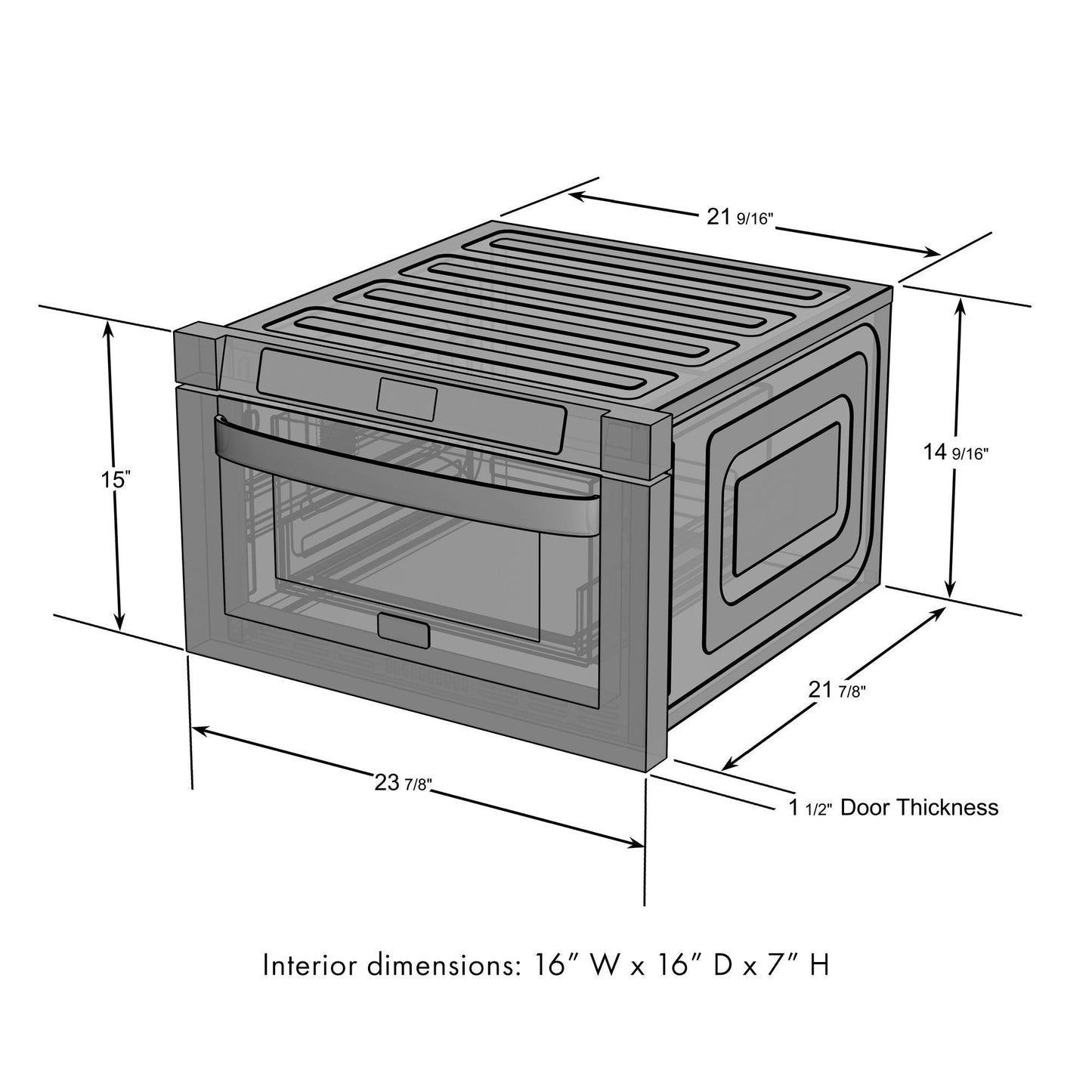 ZLINE 24" Built-in Microwave Drawer with Modern Handle (MWD-1)