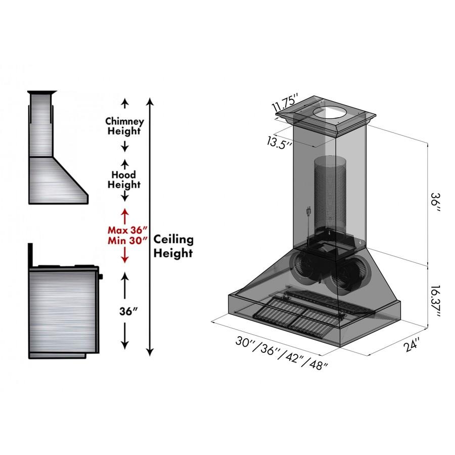 ZLINE Designer Series Wall Mount Range Hood (655-HBBBB)