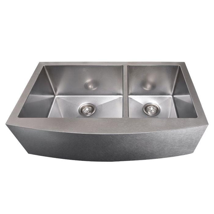 ZLINE Courchevel Farmhouse 36" Undermount Double Bowl Sink in DuraSnow® Stainless Steel (SA60D-36S)