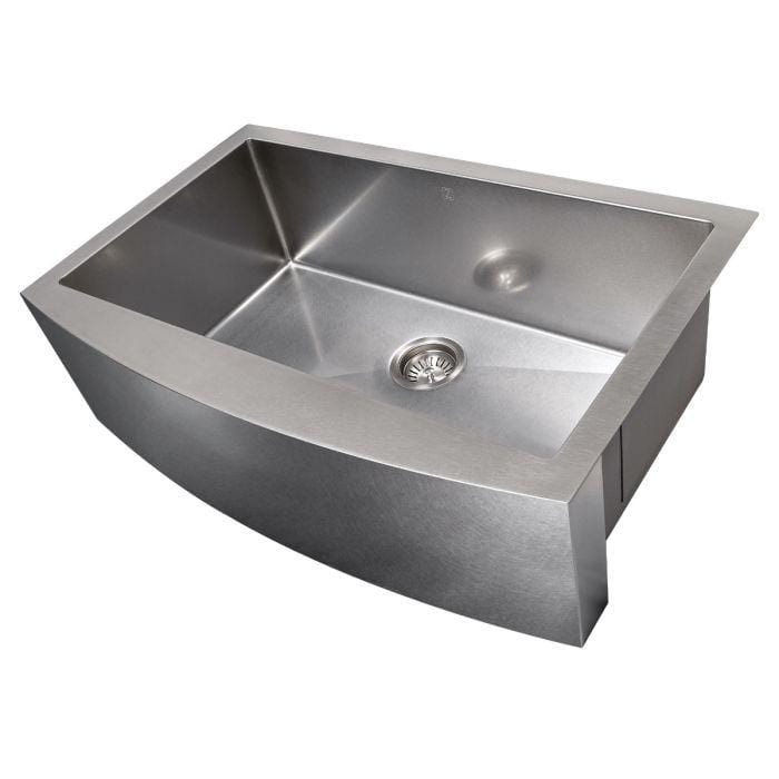 ZLINE Vail Farmhouse 33" Undermount Single Bowl Sink in DuraSnow® Stainless Steel (SAS-33S)