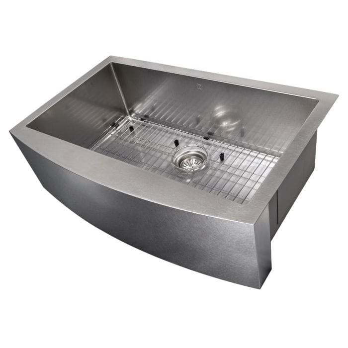 ZLINE Vail Farmhouse 33" Undermount Single Bowl Sink in DuraSnow® Stainless Steel (SAS-33S)