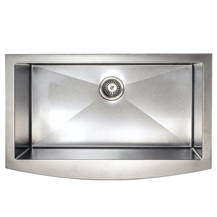 ZLINE Vail Farmhouse 33" Undermount Single Bowl Sink in DuraSnow® Stainless Steel (SAS-33S)