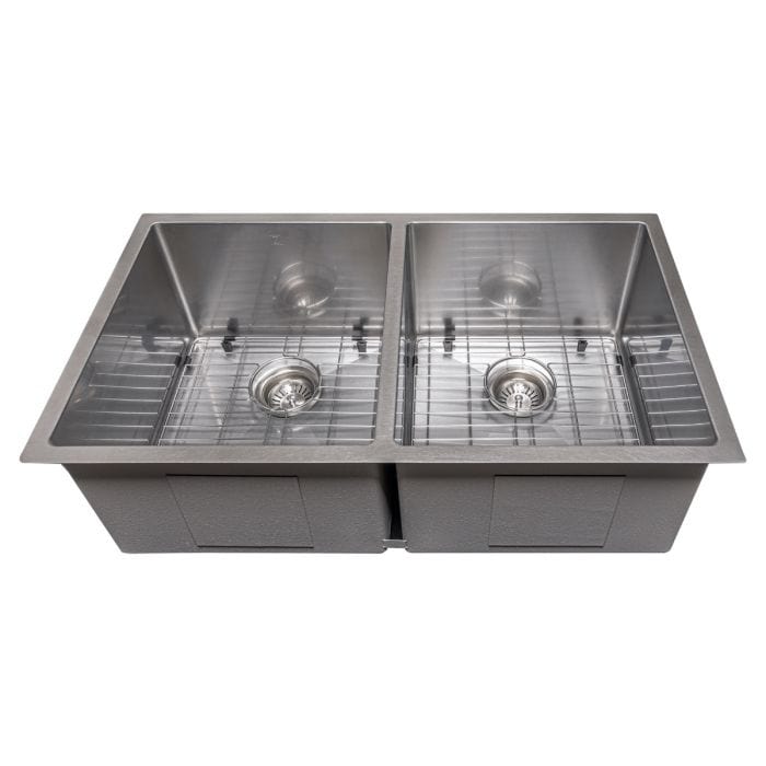 ZLINE Anton 33" Undermount Double Bowl Sink in DuraSnow® Stainless Steel (SR50D-33S)