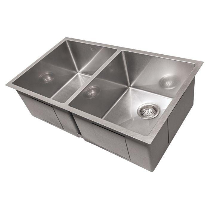 ZLINE Anton 33" Undermount Double Bowl Sink in DuraSnow® Stainless Steel (SR50D-33S)